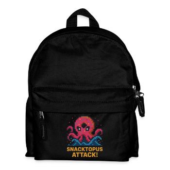 Snacktopus Attack Pixel Donut Kraken - Kids' Backpack - black - Front