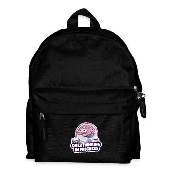 Overthinking in Progress – Lustiges Gehirn - Kinder Rucksack - Schwarz - Vorne