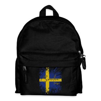 Schwedischer Stolz, Flagge Schwedens - Kinder Rucksack - Schwarz - Vorne