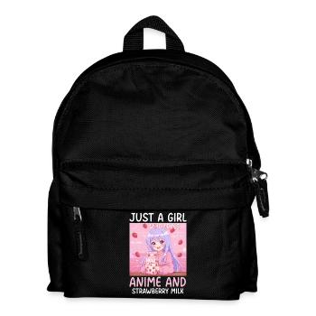 Just a Girl Who Loves Anime Strawberry Milk - Kids' Backpack - black - Front