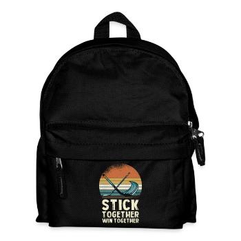Stick Together Win Together Hockey Graphics - Kids' Backpack - black - Front