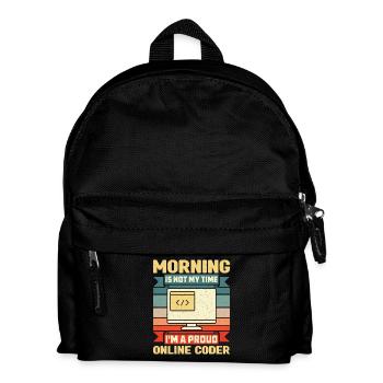Online Coder Morning Is Not My Time Programmer - Kinder Rucksack - Schwarz - Vorne