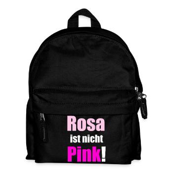 Rosa ist nicht Pink - Kinder Rucksack - Schwarz - Vorne