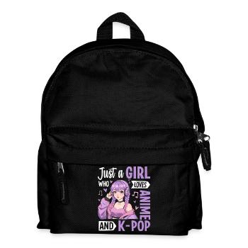 Just a Girl Who Loves Anime and K-Pop - Kinder Rucksack - Schwarz - Vorne