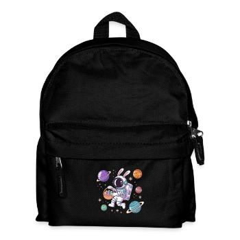 Easter Bunny Astronaut in Space with Planets - Kids' Backpack - black - Front