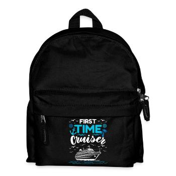 Lustiger Spruch erste Kreuzfahrt - Kinder Rucksack - Schwarz - Vorne