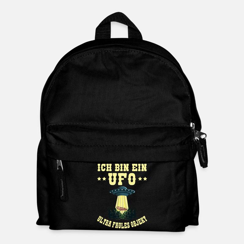 Ich Bin Ein UFO Ultra Faules Objekt Faultier Alien - Kinder Rucksack - Schwarz
