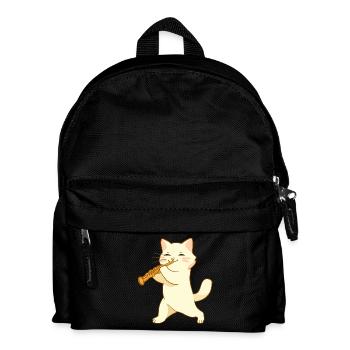 Le chat joue du hautbois - Sac à dos Enfant - noir - Devant