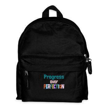Citation de motivation Progress Over Perfection - Sac à dos Enfant - noir - Devant