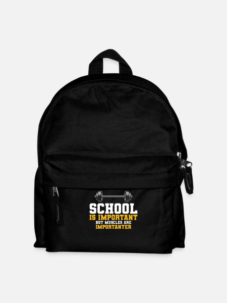 School is important Bodybuilding Bodybuilder Gym - Kinder Rucksack - Schwarz