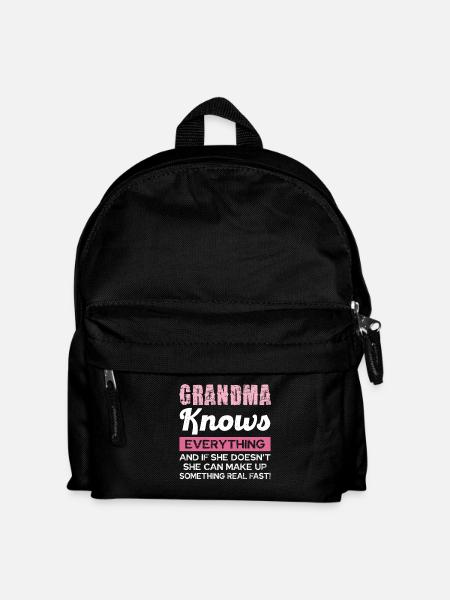 Großmutter Weiß Alles Und Findet Lösungen - Kinder Rucksack - Schwarz