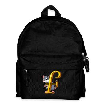 BUCHSTABE F - Kinder Rucksack - Schwarz - Vorne