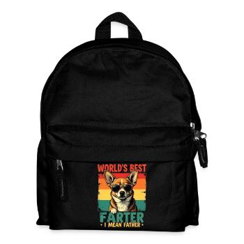 Worlds Best Farter Mean Father Fathers Day Dad Dog - Kids' Backpack - black - Front