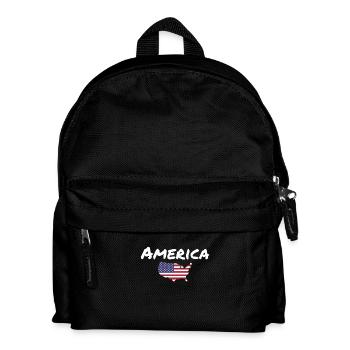 America USA Map American Flag America - Kids' Backpack - black - Front