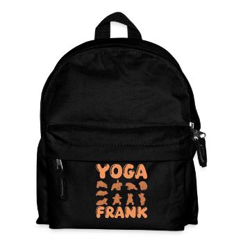 Katze Yoga Frank - Kinder Rucksack - Schwarz - Vorne