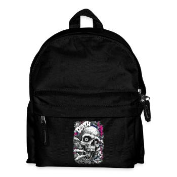 DEATH Totenschädel Comic – Horror Grafik Design - Kinder Rucksack - Schwarz - Vorne