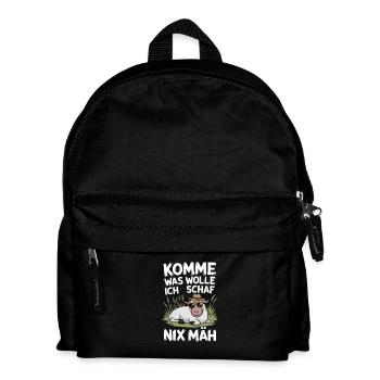 Komme was WOLLE Ich SCHAF heut nix MÄH - Kinder Rucksack - Schwarz - Vorne