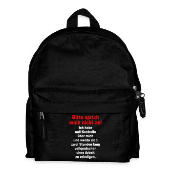 Please Don't Talk To Me Irony Sarcasm Office - Kids' Backpack - black - Front