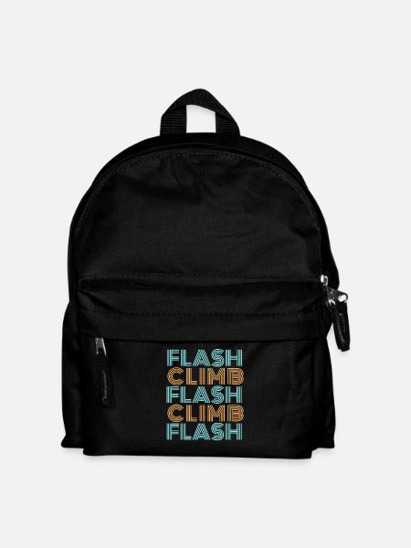 flash climb klettern bouldern stylische Schrift - Kinder Rucksack - Schwarz