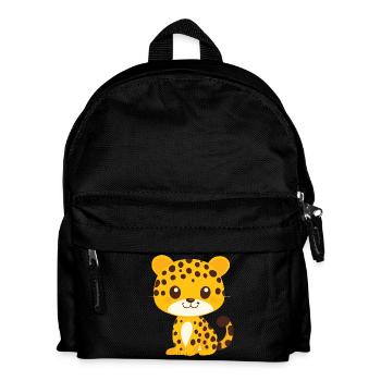 kleiner Leopard - Kinder Rucksack - Schwarz - Vorne