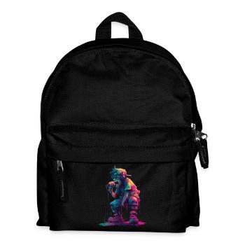 Coloré Rappeur Style Bande Dessinée Musique Urbaine Graphique - Sac à dos Enfant - noir - Devant