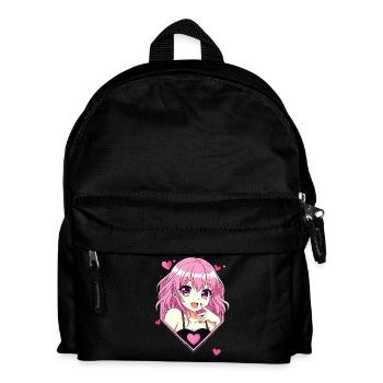 Anime Love Girl - Kawaii Pink - Kids' Backpack - black - Front