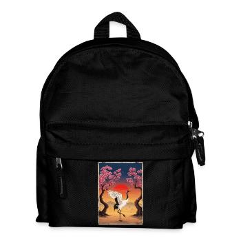 Japanese Crane Cherry Blossom - Kids' Backpack - black - Front