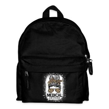 Medizinisches Labor Wissenschaftler Messy Bun Leopard Lustiges Labor - Kinder Rucksack - Schwarz - Vorne