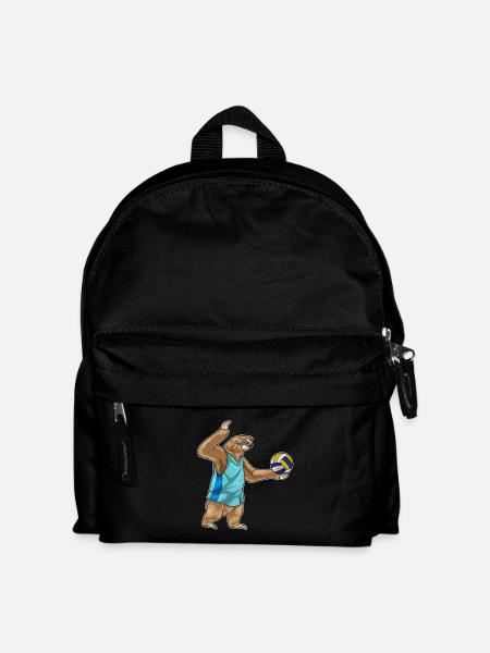 Faultier Volleyballspieler Volleyball - Kinder Rucksack - Schwarz