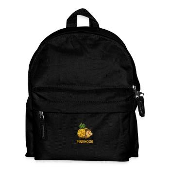 Pinehogg – Igel mit Ananas-Rücken Cartoon - Kinder Rucksack - Schwarz - Vorne