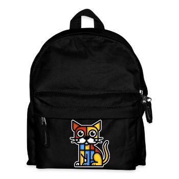Colorful stylized image of a dog - Kids' Backpack - black - Front