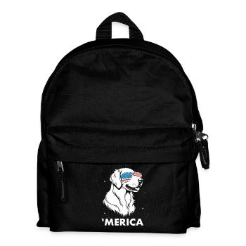 Golden Retriever mit Sonnenbrille 4. Juli Merica - Kinder Rucksack - Schwarz - Vorne