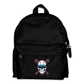 Baseball Skull Baseball Bat - Kids' Backpack - black - Front