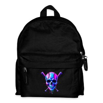 Baseball Skull Baseball Bat - Kids' Backpack - black - Front