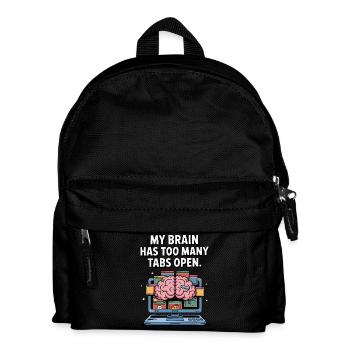 Too Many Tabs – ADD Brain Cartoon Design - Kids' Backpack - black - Front