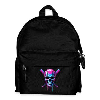 Baseball Skull Baseball Bat - Kids' Backpack - black - Front