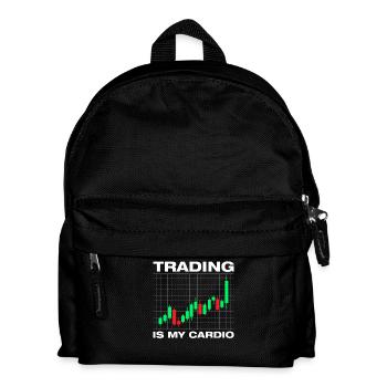 Trading is my cardio Aktienmarkt Börse Trader - Kinder Rucksack - Schwarz - Vorne