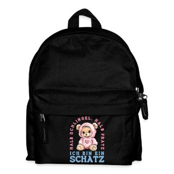Cute Bear Half Rascal Half Grimace Sweetheart - Kids' Backpack - black - Front