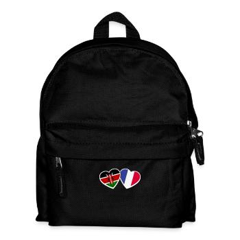 Kenya France Heart Love Flag Kenyans - Kids' Backpack - black - Front