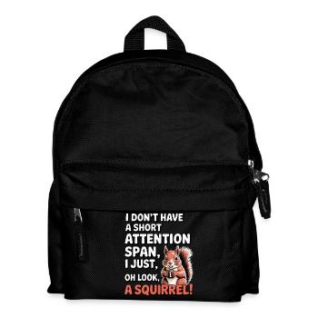 ADHD? Oh look, a squirrel! - Kids' Backpack - black - Front