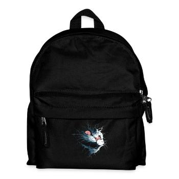 Zerrissene Grinsekatze – düsterer Albtraumblick - Kinder Rucksack - Schwarz - Vorne