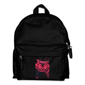 Grinsekatze Neon – düstere verrückte Katzenkunst - Kinder Rucksack - Schwarz - Vorne