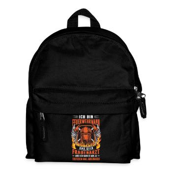 Feuerwehrmann Geschenke Feuerwehr Rettungsdienst - Kinder Rucksack - Schwarz - Vorne