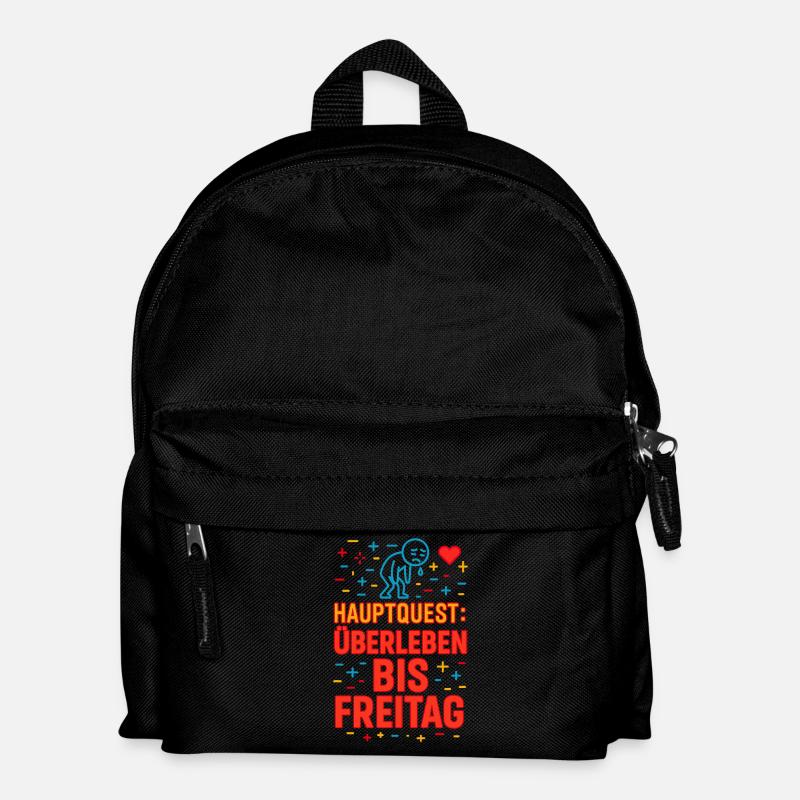 Hauptquest: Überleben bis Freitag - Kinder Rucksack - Schwarz