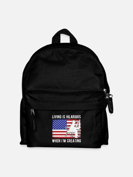 Funny Art Painter I`d Living Hilarious Creating - Kinder Rucksack - Schwarz