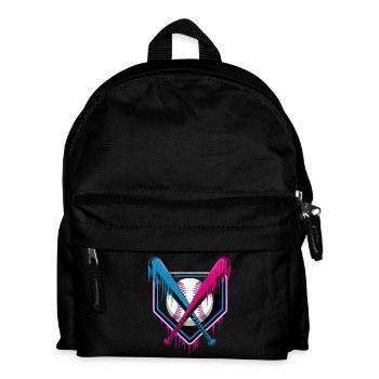 Baseball Leidenschaft Neon Stil - Kinder Rucksack - Schwarz - Vorne