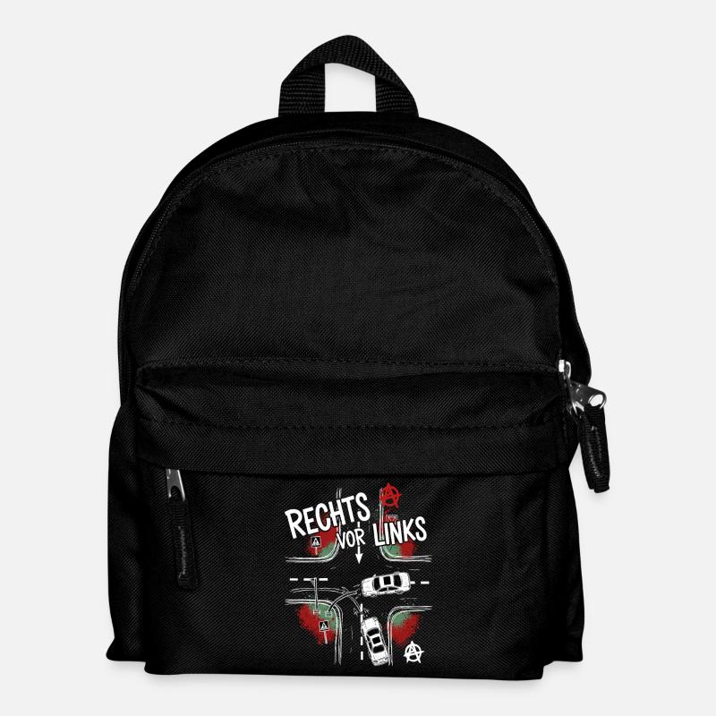 Rechts Vor Links gegen Anarchie auf der Straße - Kinder Rucksack - Schwarz