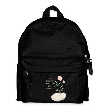 Inspirierendes Blumenmotiv - Hoffnung und Stärke - Kinder Rucksack - Schwarz - Vorne