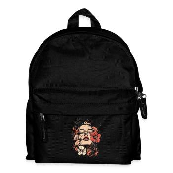 Frauenkopf Blumen Weltfrauentag Kreativ Abstrakte - Kinder Rucksack - Schwarz - Vorne