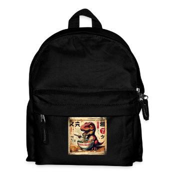 Ramen T Rex Dinosaur Grunge Poster Style - Kids' Backpack - black - Front